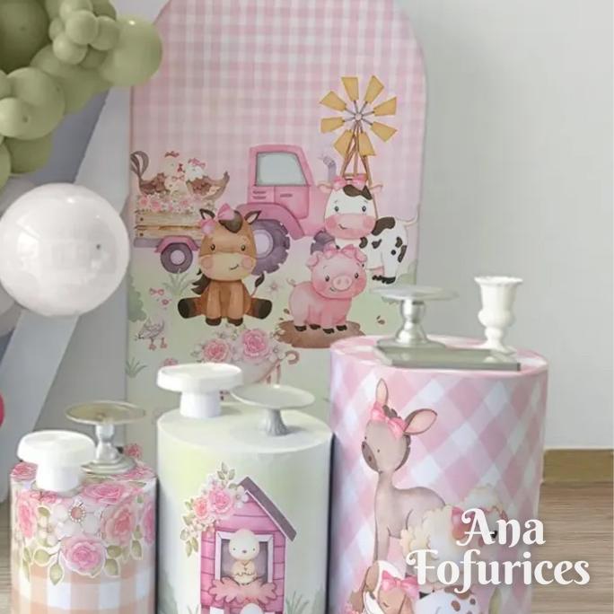 Painel romano com 3 cilindros: Fazendinha
